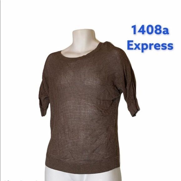 Express size Medium brown sweater open weave women AOQ-A‎ - Picture 1 of 6